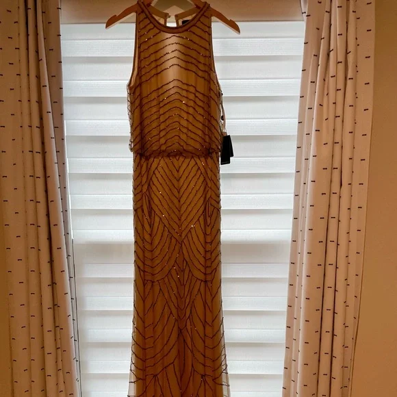 adrianna papell halter beaded dress ADRIANNA PAPELL NEW SERENITY DRESS main image 1